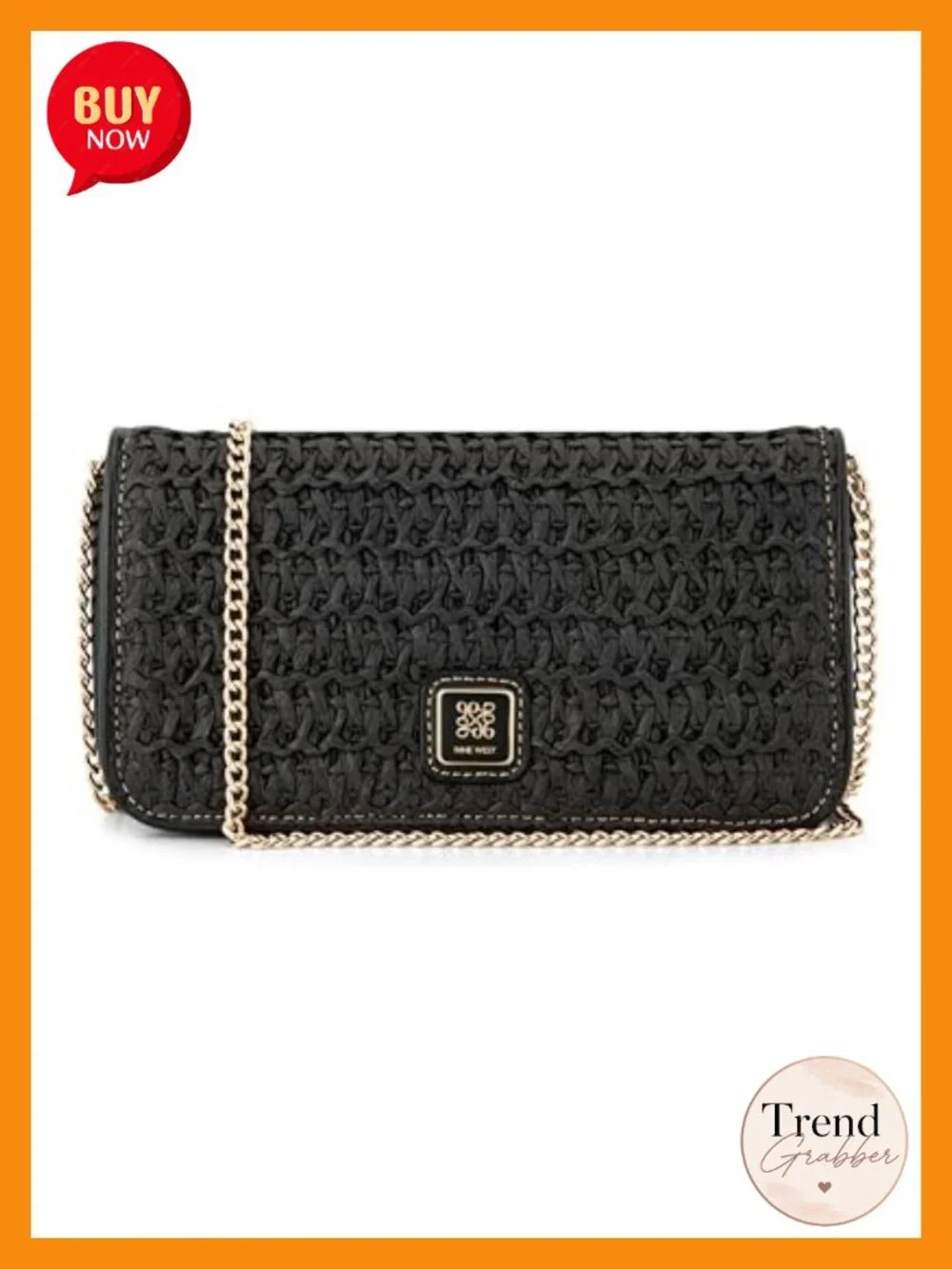 Small Faux Leather Magnetic Clutch with Detachable Chain
